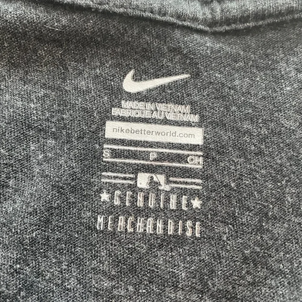 Nike San Francisco Giants Baseball Tee Shirt Womens Small Charcoal Gray Orange